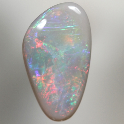 SOLID SEMI BLACK OPAL Very bright crisp fire, cherry red to turquoise green and peacock blue